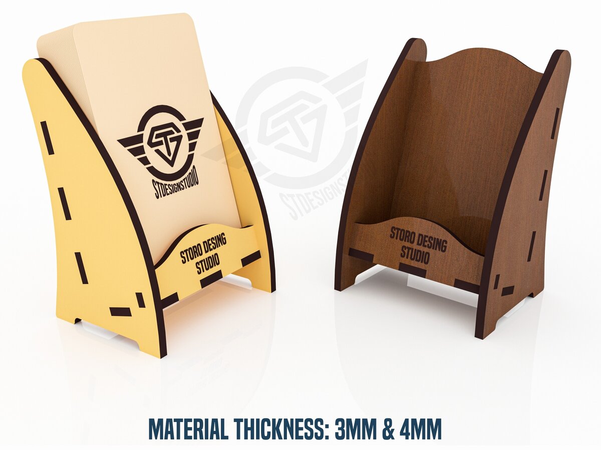 Σετ των 2 Intra απο ξύλο plywood 3mm-4mm πάχος Bussines Card Holder  Cut  Δίασταση 15x15 cm INTRAFABR-118017635