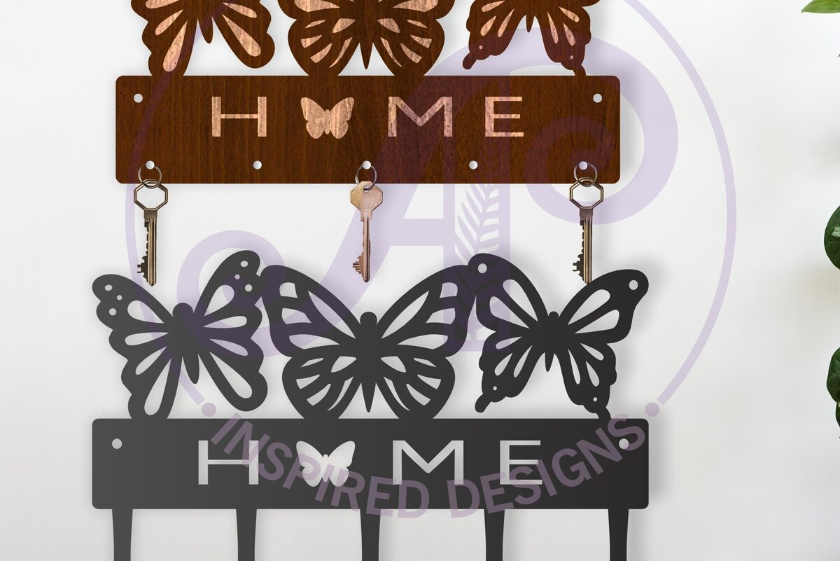 Σετ των 2 Intra απο ξύλο plywood 3mm-4mm πάχος Σχέδια κλειδαριάς πεταλούδες για ξύλο Δίασταση 12x12 cm INTRAFABR-116168339