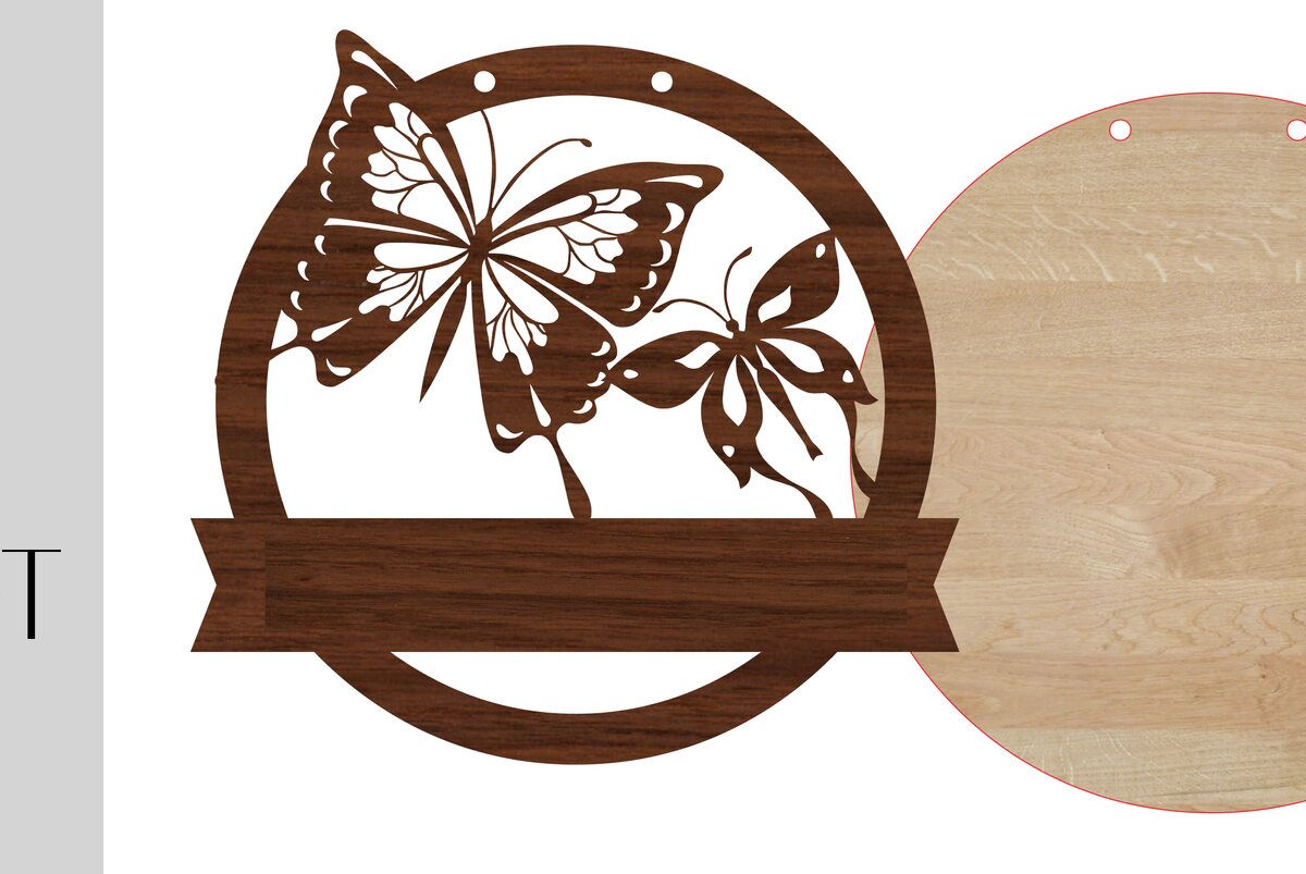 Σετ των 3 Intra απο ξύλο plywood 3mm-4mm πάχος Πεταλούδες καλωσορίσματος σημάδι και κενό Δίασταση 9x9 cm INTRAFABR-14177843