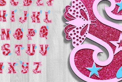 Intra απο ξύλο plywood 3mm-4mm πάχος Butterfly 3D Alphabet Δίασταση 30x20 cm INTRAFABR-73834692