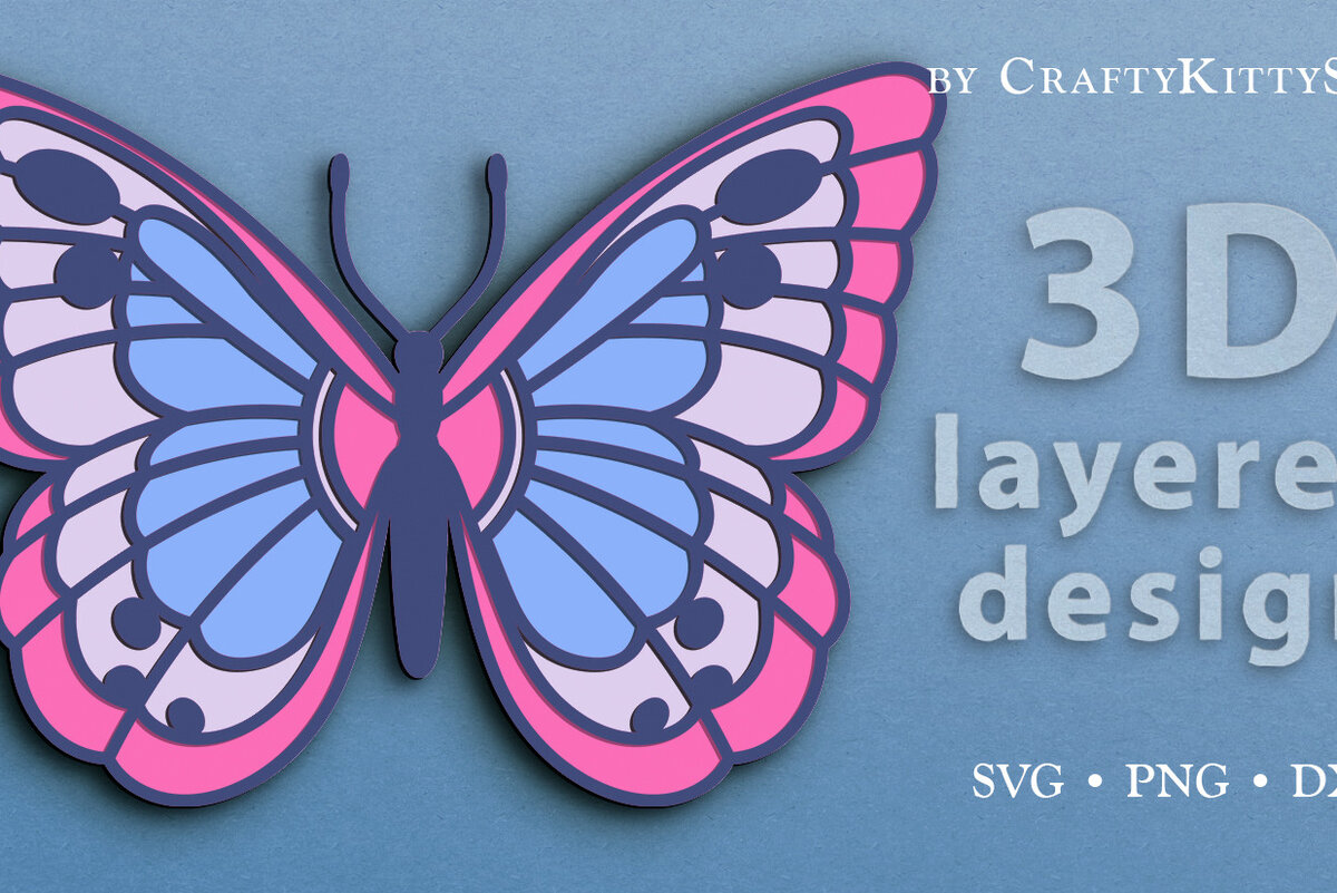 Σετ των 3 Intra απο ξύλο plywood 3mm-4mm πάχος αποκοπής 3D Layered Butterfly Δίασταση 7x7 cm INTRAFABR-67876166