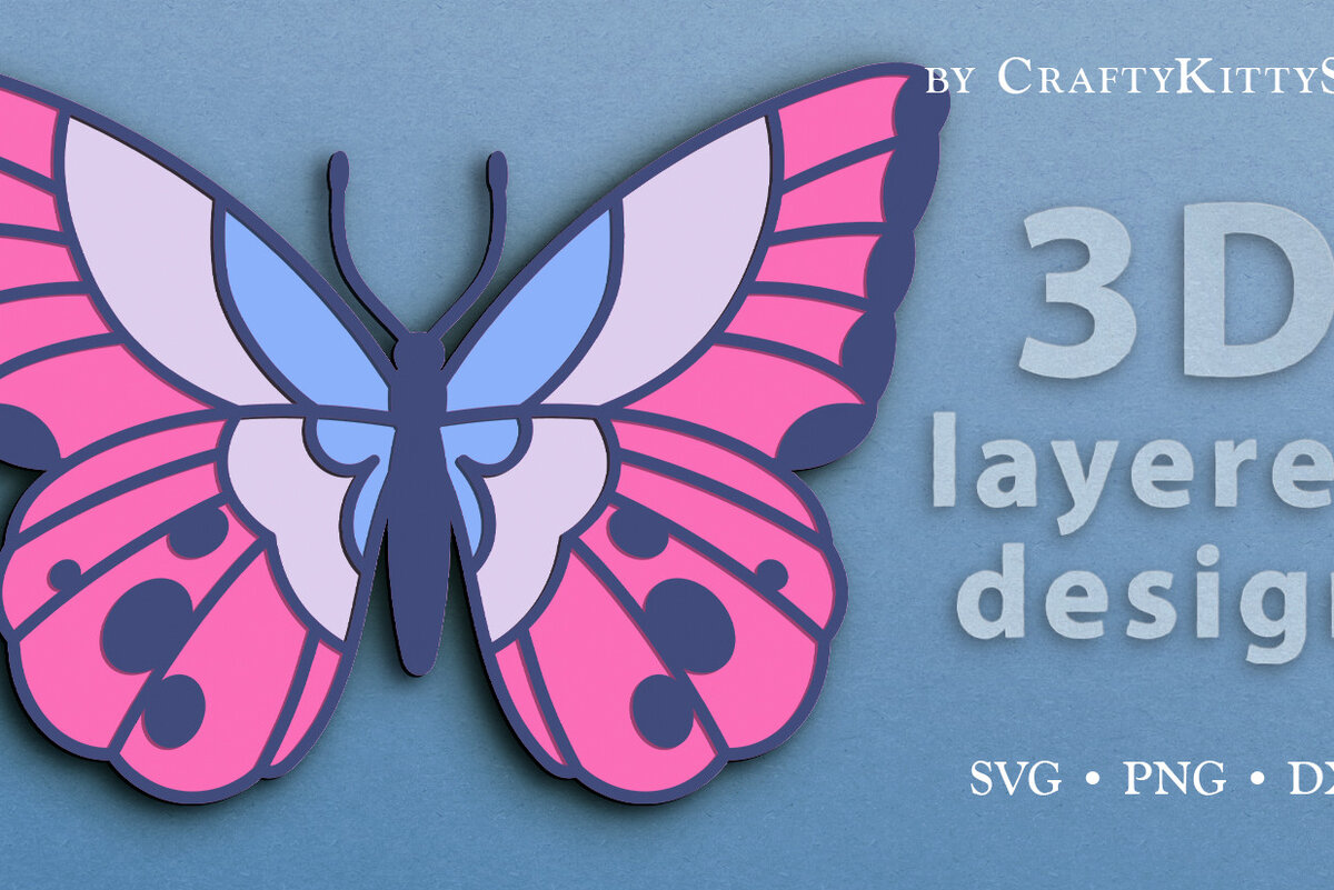 Σετ των 3 Intra απο ξύλο plywood 3mm-4mm πάχος αποκοπής 3D Layered Butterfly Δίασταση 7x7 cm INTRAFABR-67876086