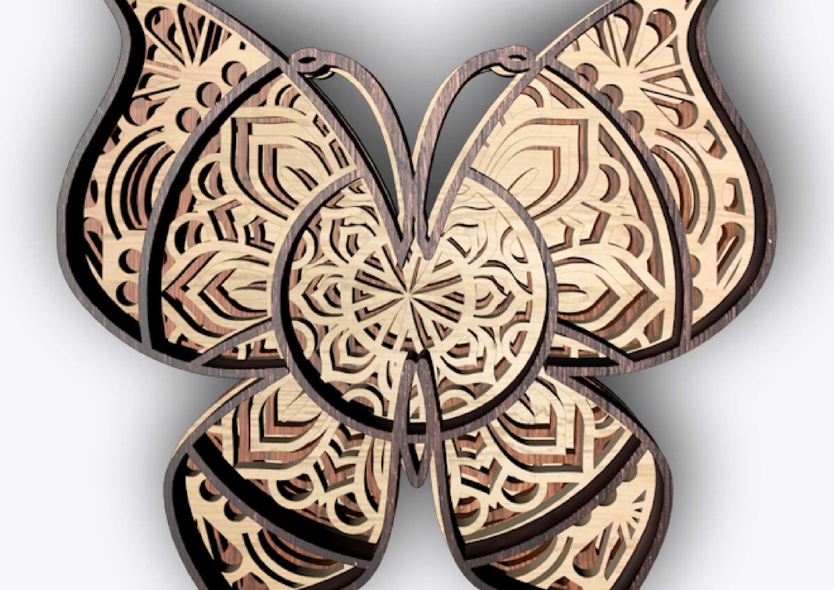 Intra απο ξύλο plywood 3mm-4mm πάχος Πεταλούδα, 4 στρώσεις Δίασταση 30x20 cm INTRAFABR-29199905