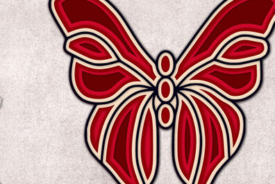 Σετ των 2 Intra απο ξύλο plywood 3mm-4mm πάχος Πεταλούδα Δίασταση 30x20 cm INTRAFABR-25669723