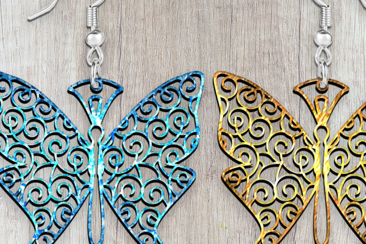 Σετ των 3 Intra απο ξύλο plywood 3mm-4mm πάχος Σκουλαρίκια Butterfly Boho . Δίασταση 4x4 cm INTRAFABR-121048286