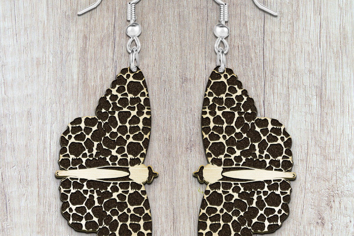 Σετ των 3 Intra απο ξύλο plywood 3mm-4mm πάχος Σκουλαρίκια Butterfly Boho . Δίασταση 4x4 cm INTRAFABR-120854274