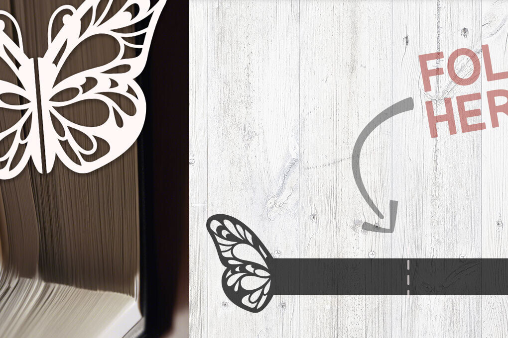 Σετ των 2 Intra απο ξύλο plywood 3mm-4mm πάχος Πρότυπο σελιδοδεικτών πεταλούδας Δίασταση 10x20 cm INTRAFABR-100319601