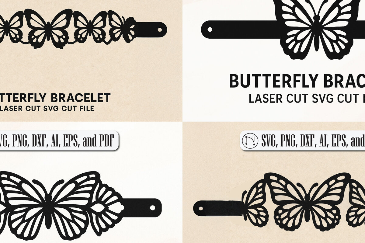 Σετ των 3 Intra απο ξύλο plywood 3mm-4mm πάχος Βραχιόλι πεταλούδας Cut  Δίασταση 5x5 cm INTRAFABR-120576273