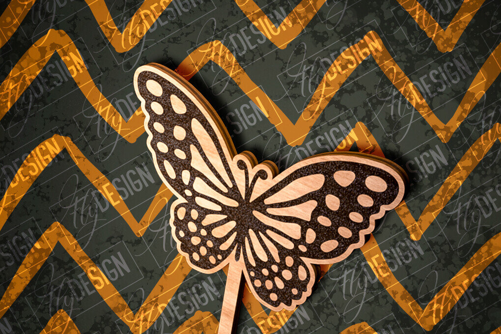 Intra απο ξύλο plywood 3mm-4mm πάχος Σχέδιο κοπής με λέιζερ Topper Cake Butterfly Δίασταση 30x20 cm INTRAFABR-81267615