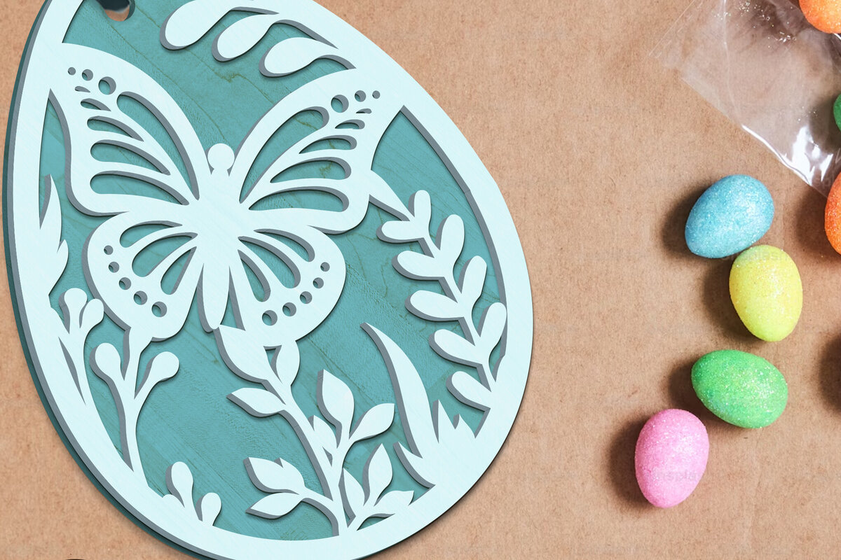 Σετ των 3 Intra απο ξύλο plywood 3mm-4mm πάχος Διακοσμητική Πασχαλινή Ετικέτα πεταλούδας Δίασταση 3x4 cm INTRAFABR-115597472