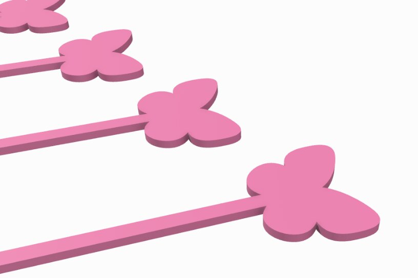 Σετ των 2 Intra απο ξύλο plywood 3mm-4mm πάχος Butterfly Drink Stirrer Δίασταση 15x15 cm INTRAFABR-118063159