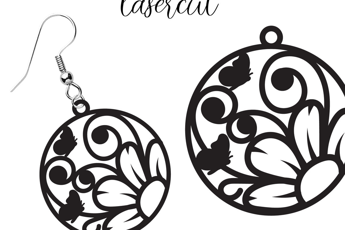 Σετ των 3 Intra απο ξύλο plywood 3mm-4mm πάχος Σκουλαρίκι πεταλούδας  Δίασταση 3x3 cm INTRAFABR-115324686