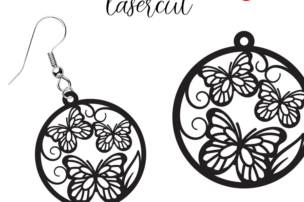 Σετ των 3 Intra απο ξύλο plywood 3mm-4mm πάχος Σκουλαρίκι πεταλούδας  Δίασταση 3x3 cm INTRAFABR-115324718