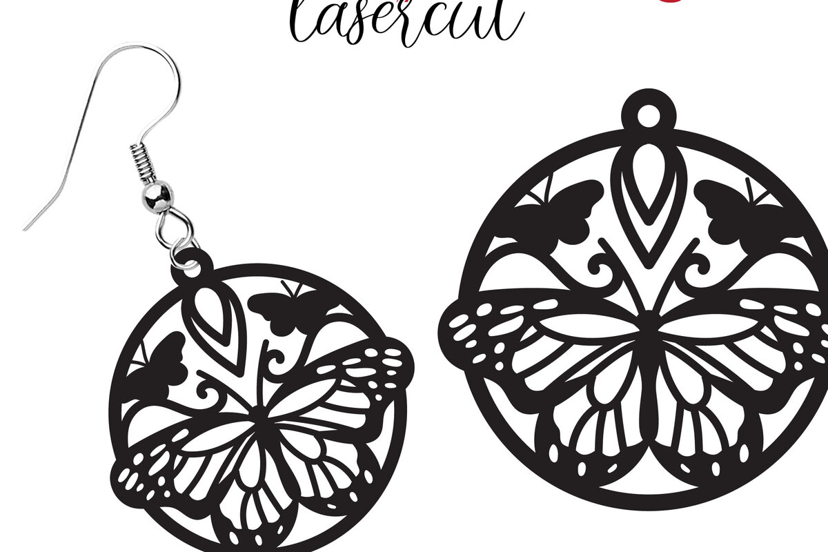 Σετ των 3 Intra απο ξύλο plywood 3mm-4mm πάχος Σκουλαρίκι πεταλούδας  Δίασταση 3x3 cm INTRAFABR-115324739