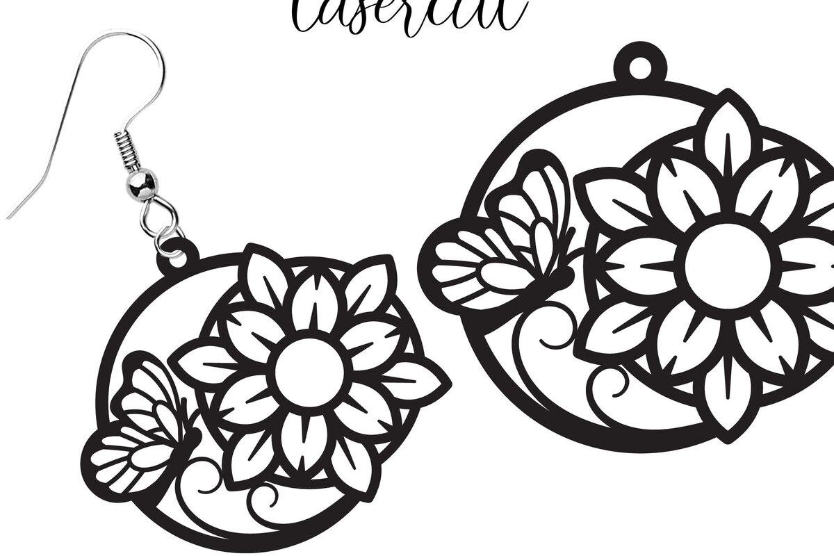 Σετ των 3 Intra απο ξύλο plywood 3mm-4mm πάχος Σκουλαρίκι πεταλούδας  Δίασταση 3x3 cm INTRAFABR-115324769