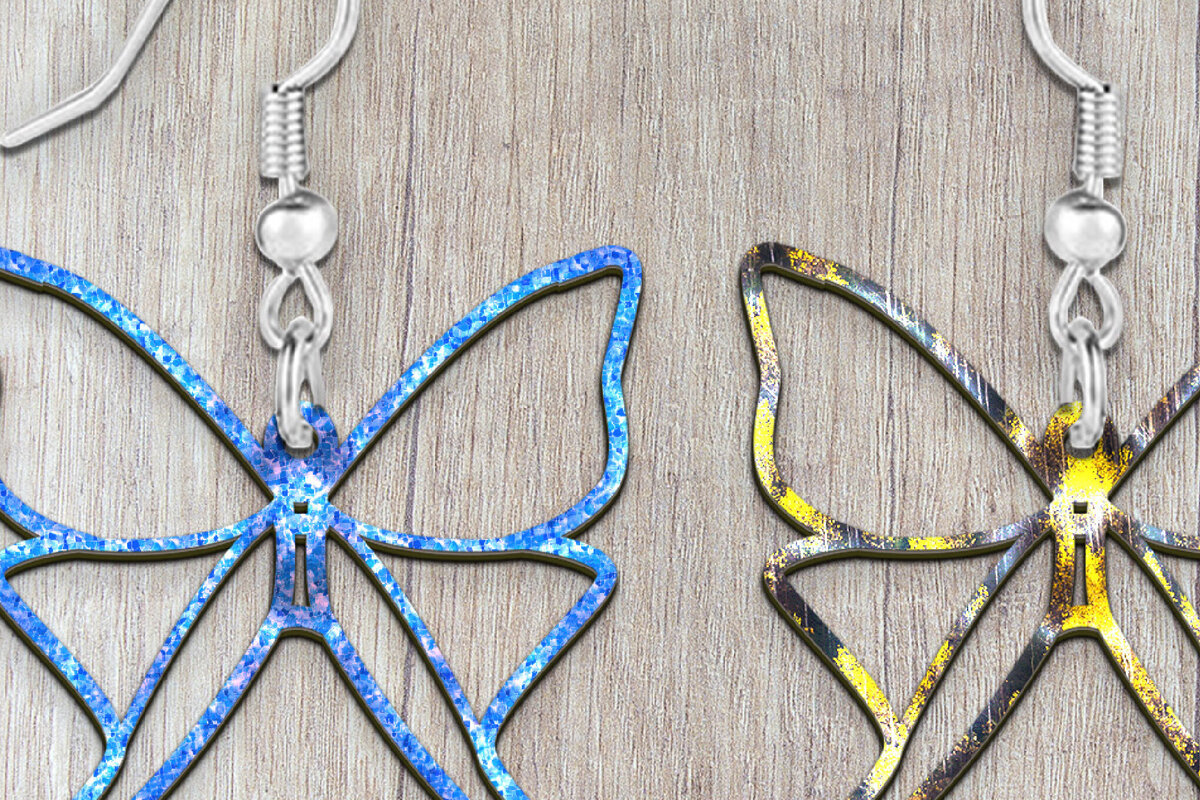 Σετ των 3 Intra απο ξύλο plywood 3mm-4mm πάχος Σκουλαρίκια πεταλούδα Boho . Δίασταση 4x4 cm INTRAFABR-120925783