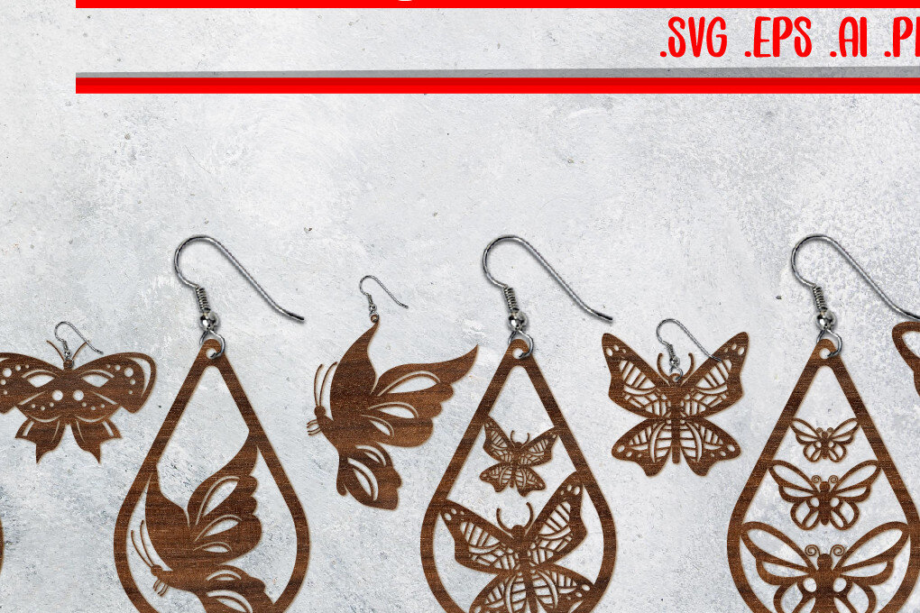 Σετ των 3 Intra απο ξύλο plywood 3mm-4mm πάχος με σκουλαρίκια πεταλούδα Δίασταση 3x3 cm INTRAFABR-28643399