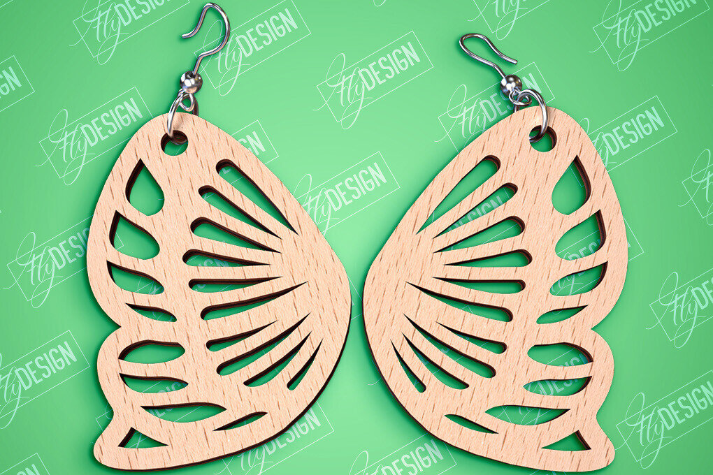 Σετ των 3 Intra απο ξύλο plywood 3mm-4mm πάχος Σχεδιασμός Σκουλαρίκια πεταλούδας | Αξεσουάρ Δίασταση 3x3 cm INTRAFABR-94677407