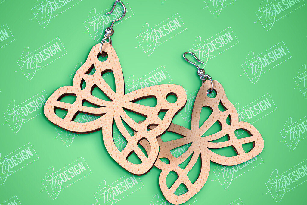 Σετ των 3 Intra απο ξύλο plywood 3mm-4mm πάχος Σχεδιασμός Σκουλαρίκια πεταλούδας | Αξεσουάρ Δίασταση 3x3 cm INTRAFABR-94677412