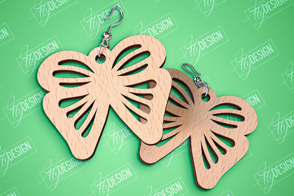 Σετ των 3 Intra απο ξύλο plywood 3mm-4mm πάχος Σχεδιασμός Σκουλαρίκια πεταλούδας | Αξεσουάρ Δίασταση 3x3 cm INTRAFABR-94677440