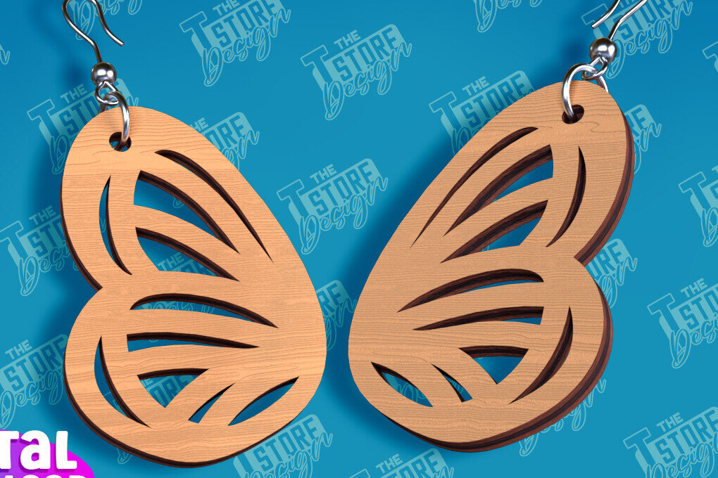 Σετ των 3 Intra απο ξύλο plywood 3mm-4mm πάχος Σχεδιασμός Σκουλαρίκια πεταλούδας | Αξεσουάρ Δίασταση 3x3 cm INTRAFABR-94676655