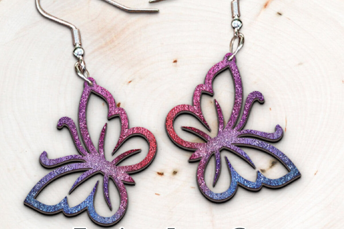 Σετ των 3 Intra απο ξύλο plywood 3mm-4mm πάχος Σκουλαρίκια πεταλούδα κοπής με λέιζερ. Δίασταση 4x4 cm INTRAFABR-116173794