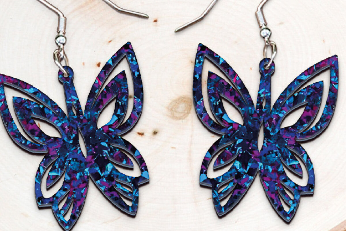 Σετ των 3 Intra απο ξύλο plywood 3mm-4mm πάχος Σκουλαρίκια πεταλούδα κοπής με λέιζερ. Δίασταση 4x4 cm INTRAFABR-119506275