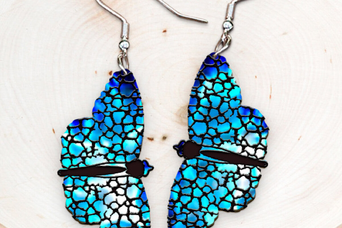 Σετ των 3 Intra απο ξύλο plywood 3mm-4mm πάχος Σκουλαρίκια πεταλούδα κοπής με λέιζερ. Δίασταση 4x4 cm INTRAFABR-120811899