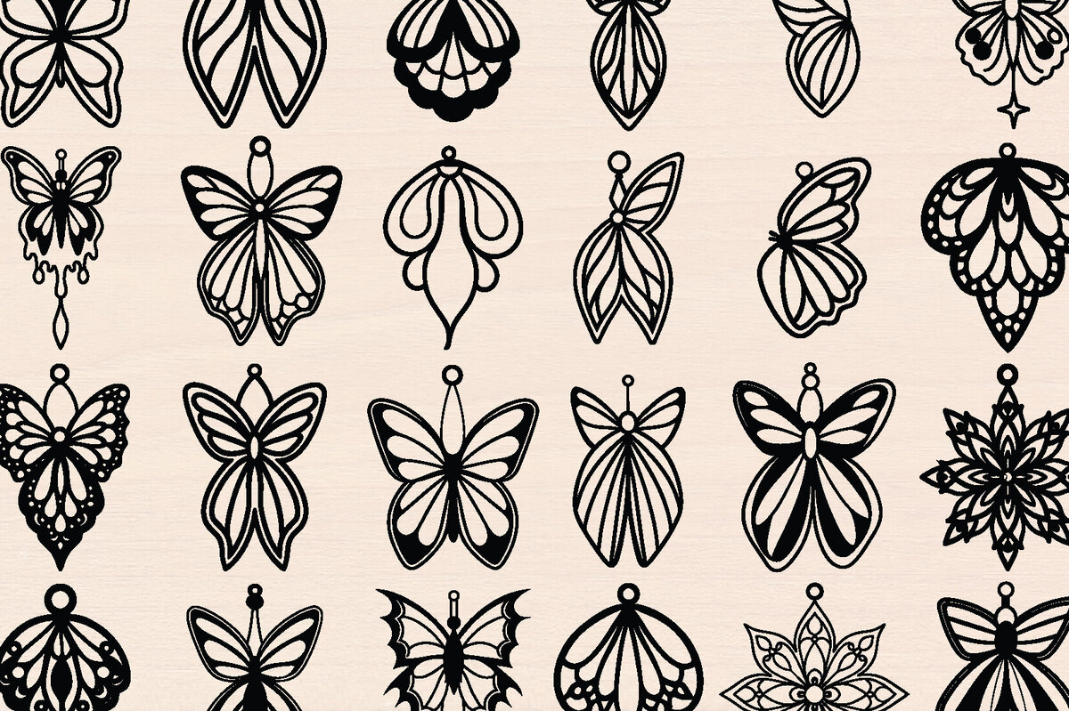 Intra απο ξύλο plywood 3mm-4mm πάχος Σκουλαρίκια πεταλούδα Cut  Δίασταση 3000x3000 cm INTRAFABR-120130948