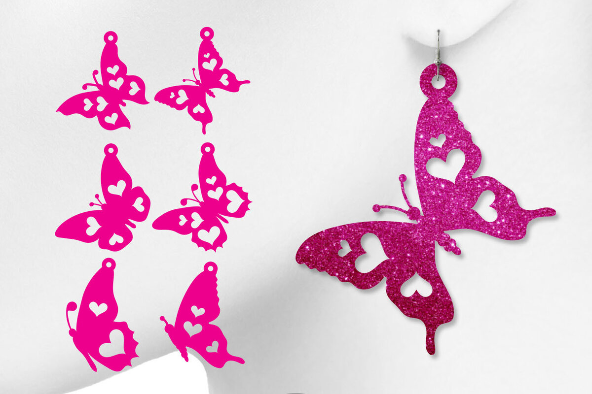 Σετ των 3 Intra απο ξύλο plywood 3mm-4mm πάχος Σκουλαρίκια πεταλούδα , Πεταλούδα Φτερά Δίασταση 3x3 cm INTRAFABR-10620074