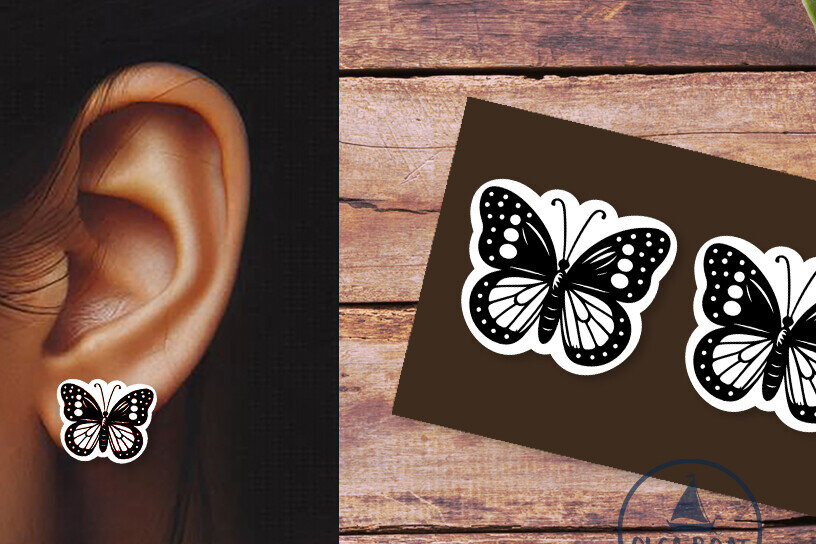 Σετ των 3 Intra απο ξύλο plywood 3mm-4mm πάχος Σκουλαρίκια πεταλούδα | Καλοκαιρινό λέιζερ Δίασταση 3x3 cm INTRAFABR-120333308