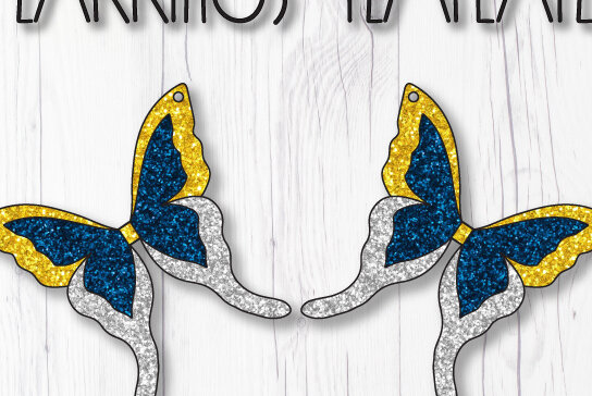 Σετ των 3 Intra απο ξύλο plywood 3mm-4mm πάχος Πρότυπο σκουλαρίκια πεταλούδας Δίασταση 3x3 cm INTRAFABR-8146596