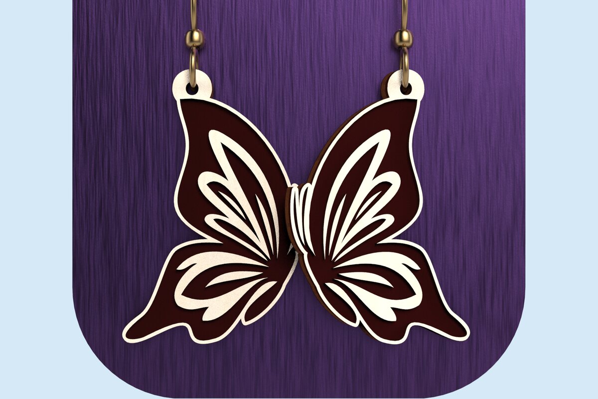 Σετ των 3 Intra απο ξύλο plywood 3mm-4mm πάχος Πρότυπο για σκουλαρίκια πεταλούδας Δίασταση 3x3 cm INTRAFABR-123339715