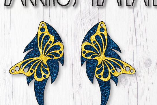 Σετ των 3 Intra απο ξύλο plywood 3mm-4mm πάχος Πρότυπο σκουλαρίκια πεταλούδας Δίασταση 3x3 cm INTRAFABR-8146513