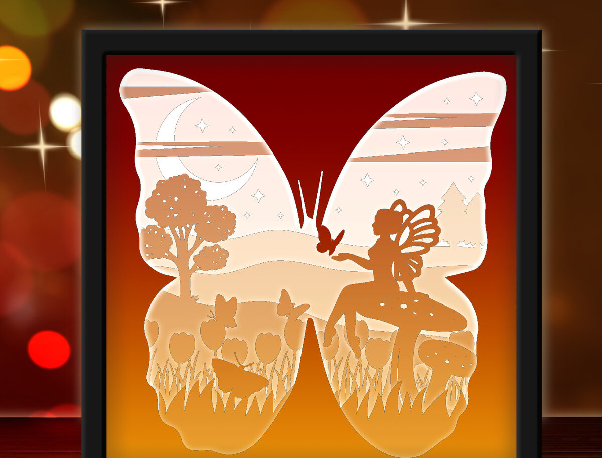 Σετ των 3 Intra απο ξύλο plywood 3mm-4mm πάχος Νεράιδα πεταλούδας Δίασταση 8x8 cm INTRAFABR-27964139