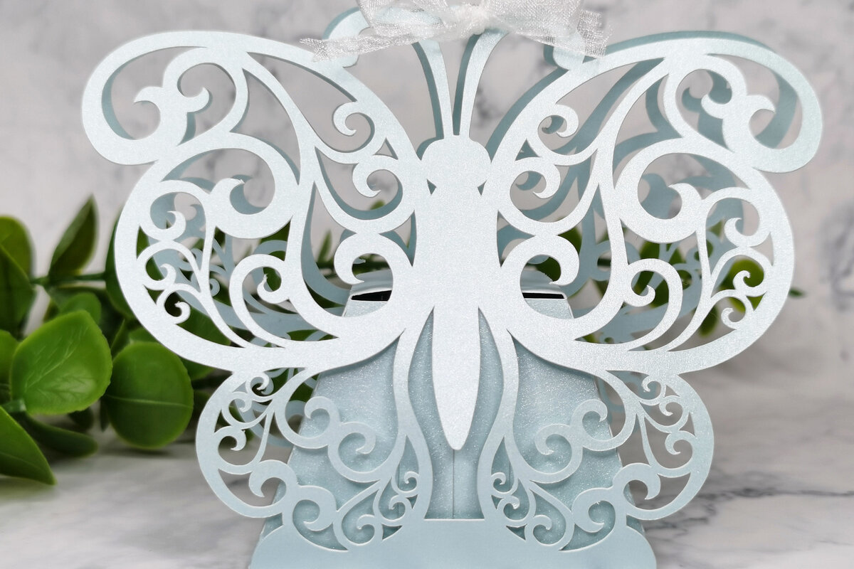 Σετ των 3 Intra απο ξύλο plywood 3mm-4mm πάχος Μπομπονιέρα πεταλούδας Δίασταση 7x7 cm INTRAFABR-28911535