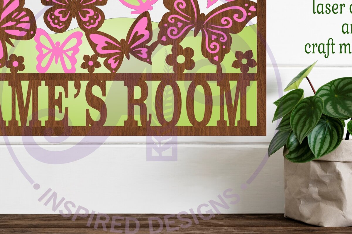 Intra απο ξύλο plywood 3mm-4mm πάχος Σημάδι ονόματος σκηνής πεδίου πεταλούδας Δίασταση 35x35 cm INTRAFABR-85420047