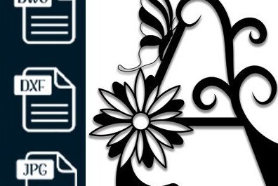 Intra απο ξύλο plywood 3mm-4mm πάχος Πεταλούδα Floral Alphabet α Δίασταση 30x20 cm INTRAFABR-35709016