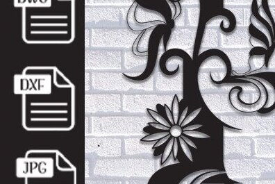 Intra απο ξύλο plywood 3mm-4mm πάχος Butterfly Floral Alphabet F Δίασταση 30x20 cm INTRAFABR-35709078