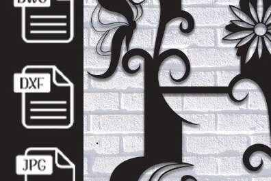 Intra απο ξύλο plywood 3mm-4mm πάχος Butterfly Floral Alphabet H Δίασταση 30x20 cm INTRAFABR-35709095