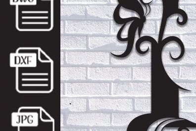 Intra απο ξύλο plywood 3mm-4mm πάχος Butterfly Floral Alphabet I Δίασταση 30x20 cm INTRAFABR-35709100