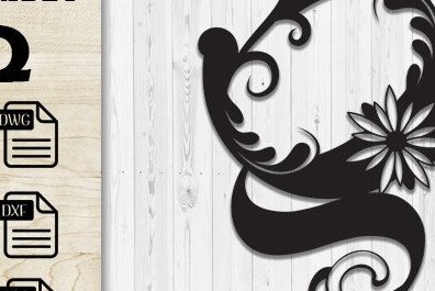 Intra απο ξύλο plywood 3mm-4mm πάχος Butterfly Floral Alphabet Q Δίασταση 30x20 cm INTRAFABR-35741469