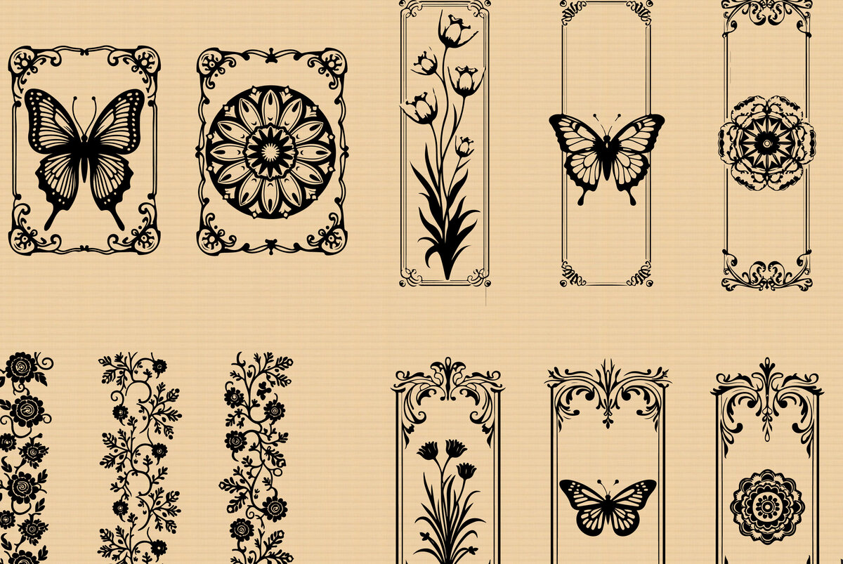 Intra απο ξύλο plywood 3mm-4mm πάχος πάνελ κοπής με λέιζερ πεταλούδα &amp; φλοράλ Δίασταση 40x40 cm INTRAFABR-123829371