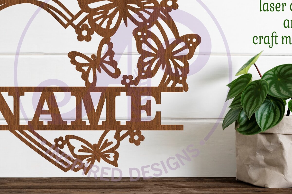 Σετ των 3 Intra απο ξύλο plywood 3mm-4mm πάχος Σήμα ονόματος πεταλούδας Δίασταση 6x6 cm INTRAFABR-104140164