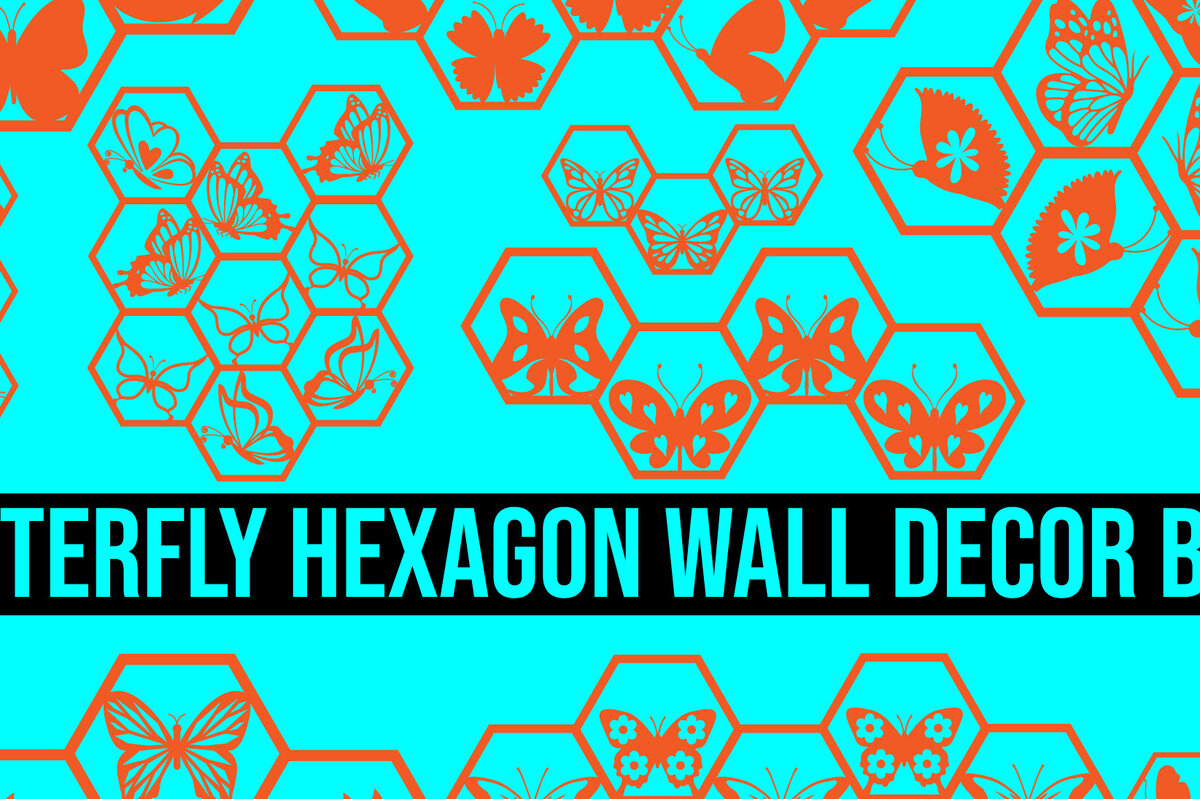 Σετ των 2 Intra απο ξύλο plywood 3mm-4mm πάχος διακόσμησης τοίχου εξάγωνο πεταλούδα Δίασταση 15x15 cm INTRAFABR-85363817