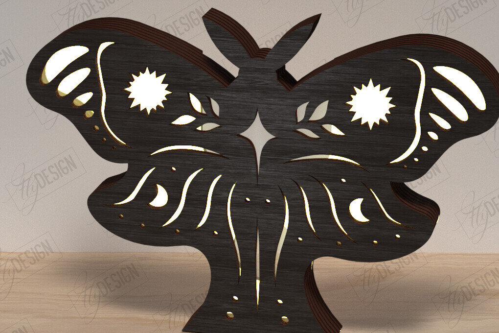 Intra απο ξύλο plywood 3mm-4mm πάχος Λάμπα πεταλούδας |μυστικό σχέδιο Δίασταση 30x20 cm INTRAFABR-120987771