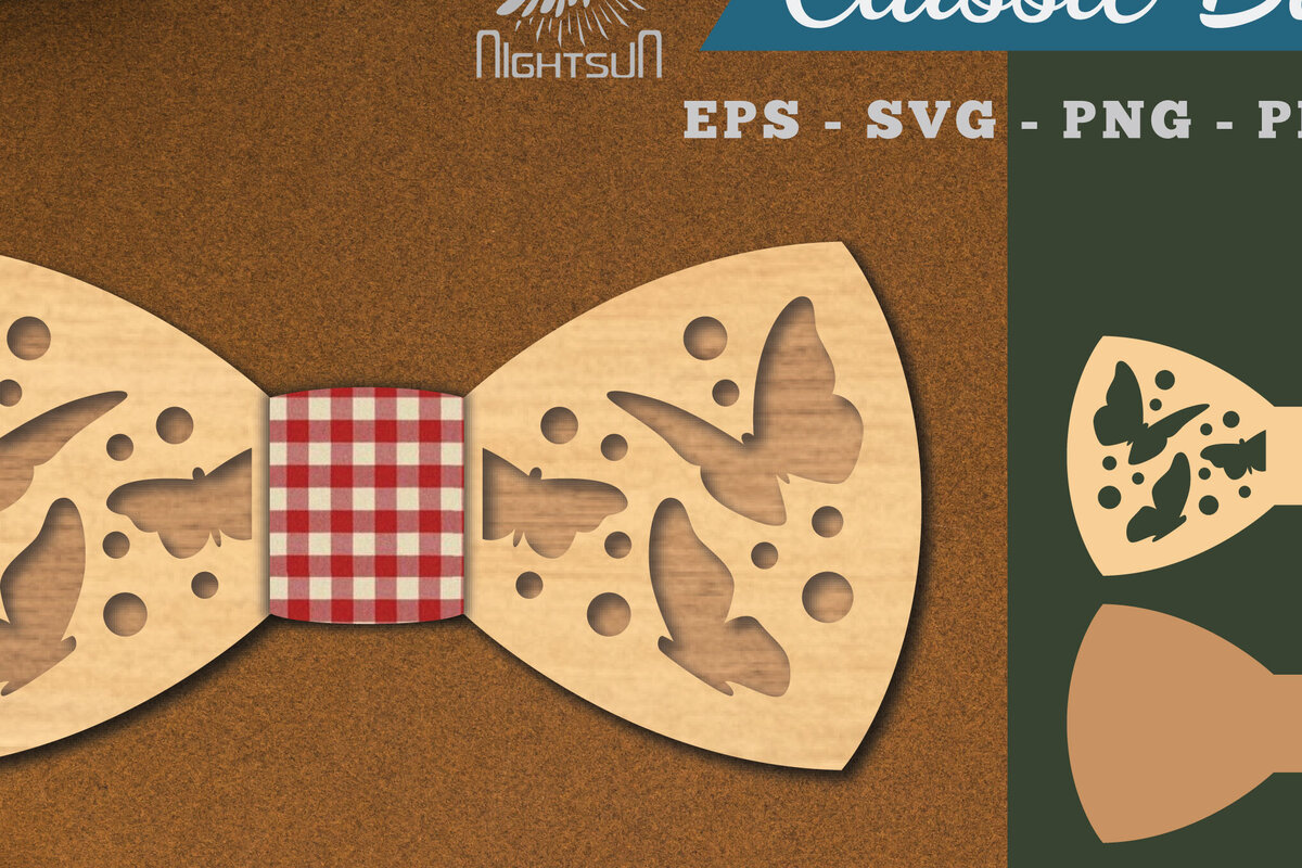 Σετ των 2 Intra απο ξύλο plywood 3mm-4mm πάχος Παπιγιόν κοπής με λέιζερ πεταλούδα 2 Δίασταση 15x15 cm INTRAFABR-112131395