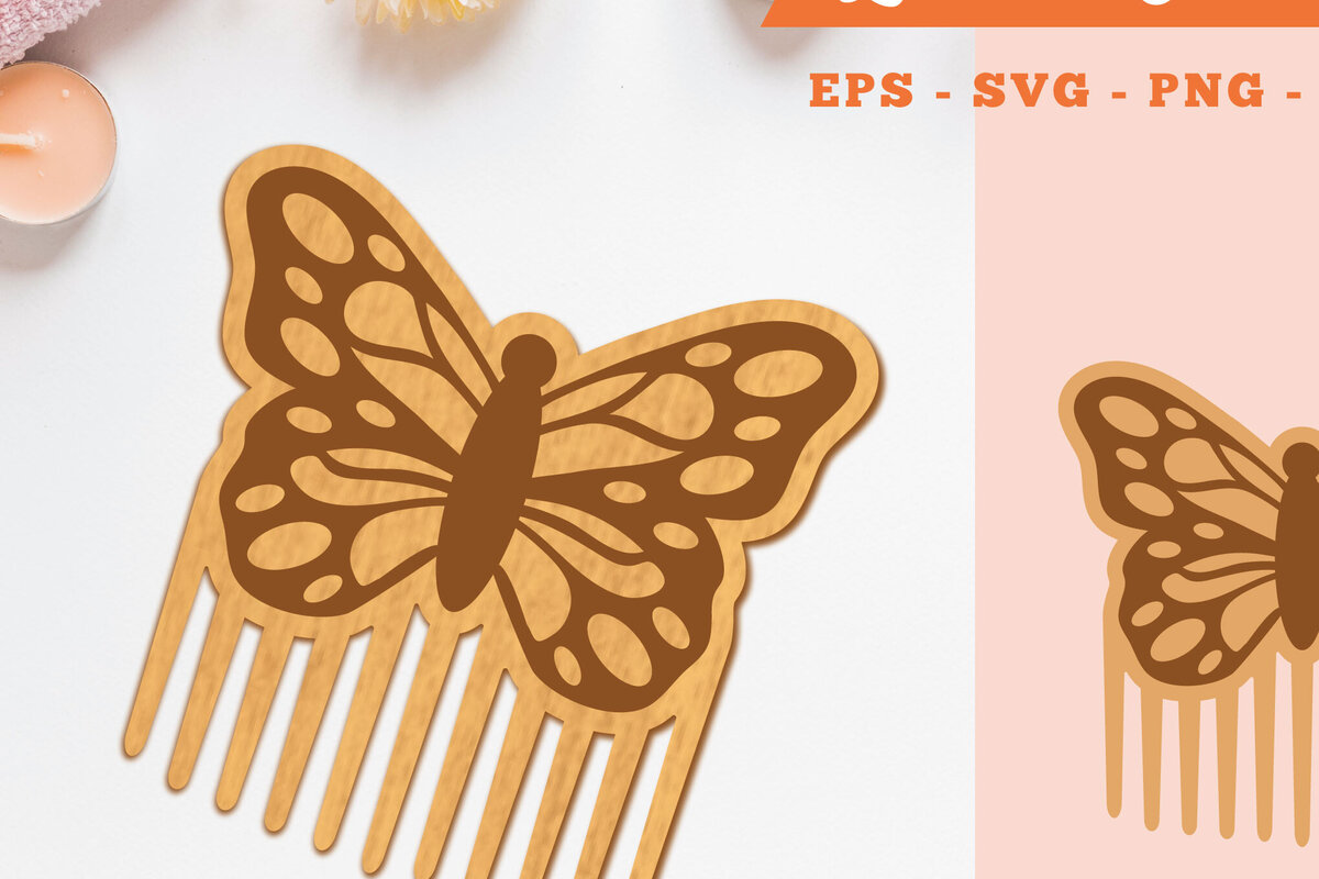 Σετ των 2 Intra απο ξύλο plywood 3mm-4mm πάχος Χτένα κοπής με λέιζερ πεταλούδας 1 Δίασταση 15x15 cm INTRAFABR-105414206