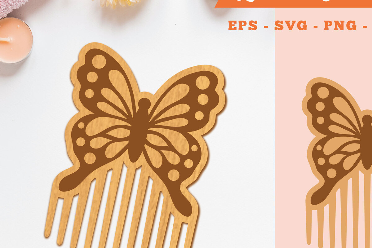 Σετ των 2 Intra απο ξύλο plywood 3mm-4mm πάχος Χτένα κοπής με λέιζερ πεταλούδας 2 Δίασταση 15x15 cm INTRAFABR-105414268