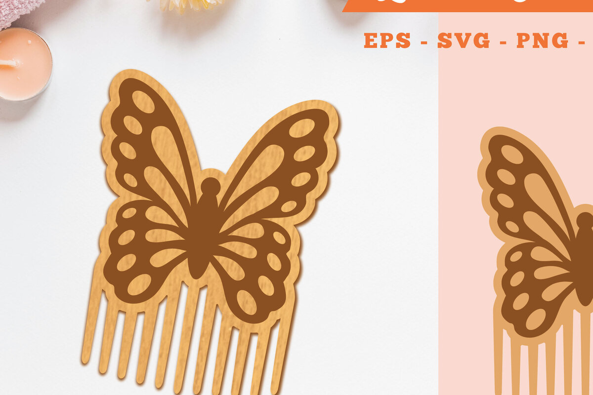 Intra απο ξύλο plywood 3mm-4mm πάχος Χτένα κοπής με λέιζερ πεταλούδας 3 Δίασταση 15x15 cm INTRAFABR-105414714